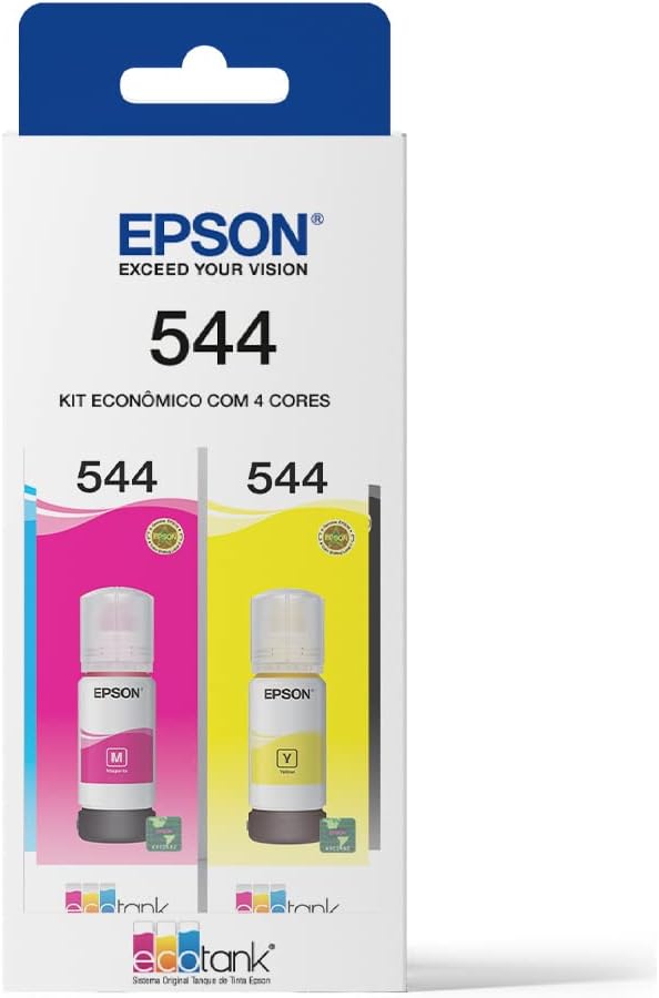 Kit de Garrafas de Tinta Original Epson EcoTank T544: A Escolha Inteligente para Impressões de Qualidade